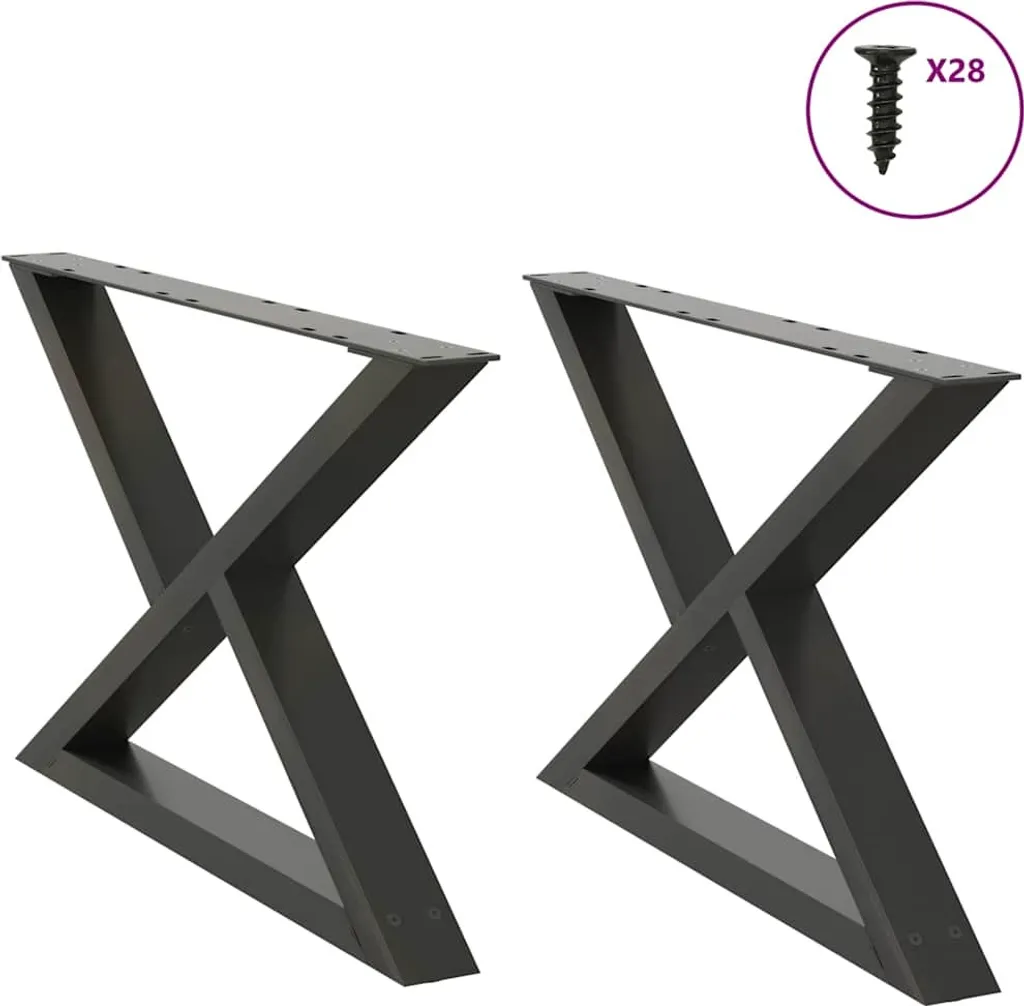 Gambe del tavolino 2 pz. Antracite 70x(42-43,3) cm Acciaio