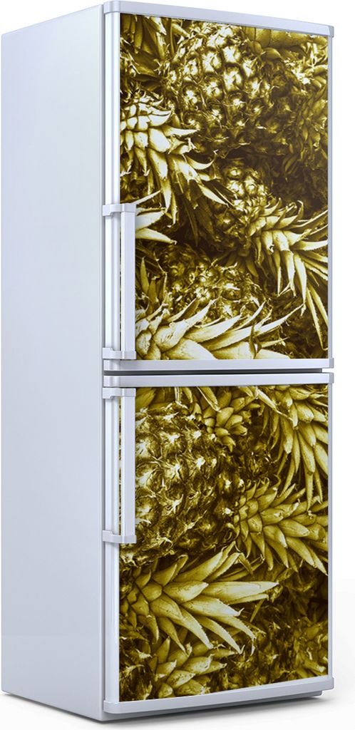 Kühlschrankdekoration 70x180 cm Aufkleber auf dem Kühlschrank - Goldenes Gemüse Früchte