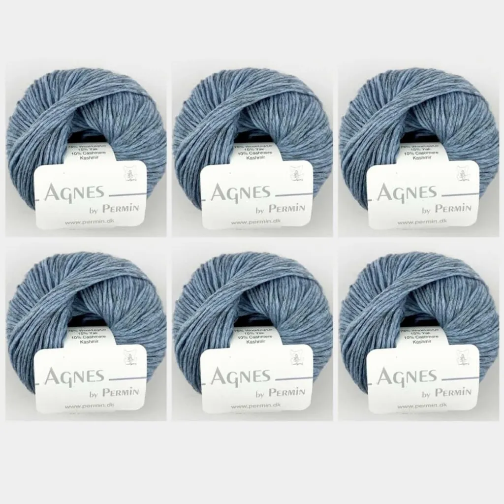 Fil Yak Cachemire et Mérinos Agnes Permin 6 Pelotes - Coloris 10 Jeans