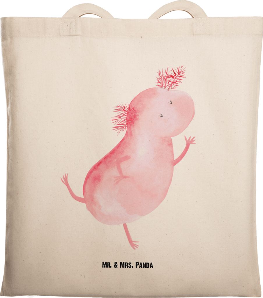 Mr. & Mrs. Panda dokumententasche Axolotl Tanzen - Transparent - Geschenk, Büchertasche, Freudig, Tasche, Tote Bag, Uni, Shopping, Freundin, Lurch...