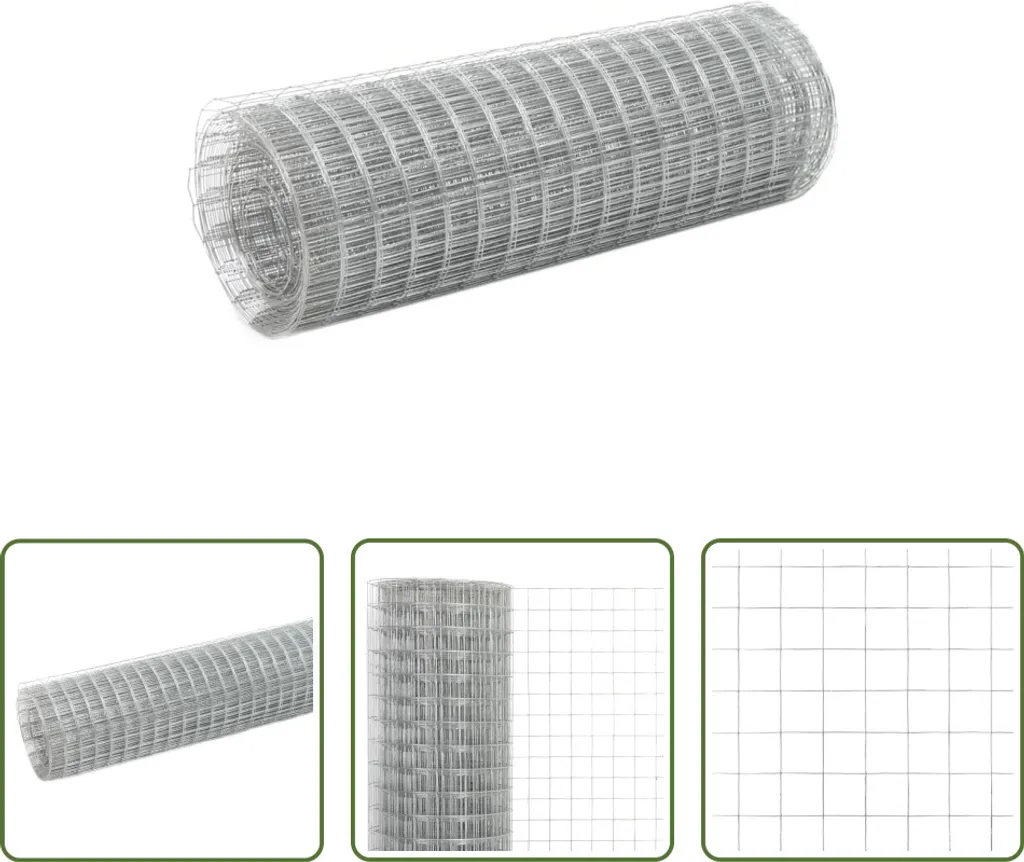Rete per Pollaio e Orto in Acciaio Zincato 25 Metri The Living Store