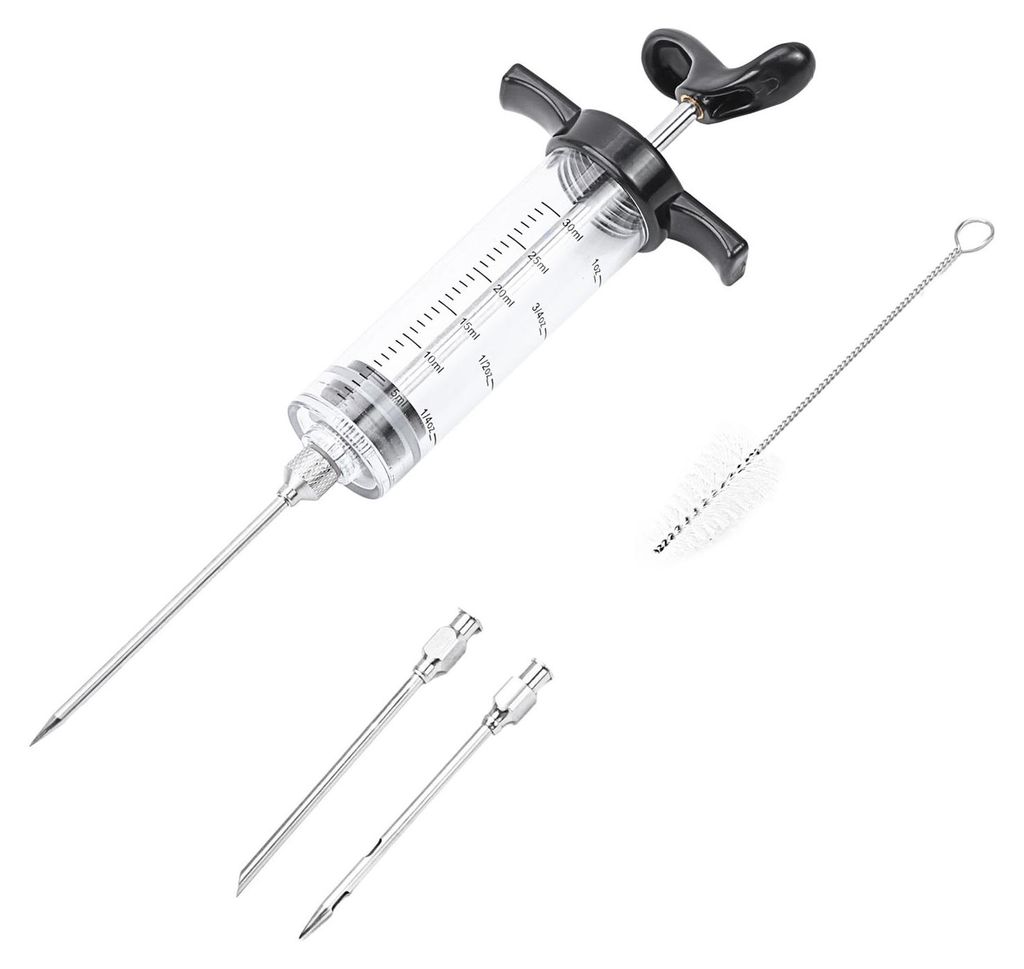Puten-Injektor mit 3 Marinaden-Schraubnadeln, tragbares Grill-Set zum Marinieren von Putenfleisch, Küchenhelfer