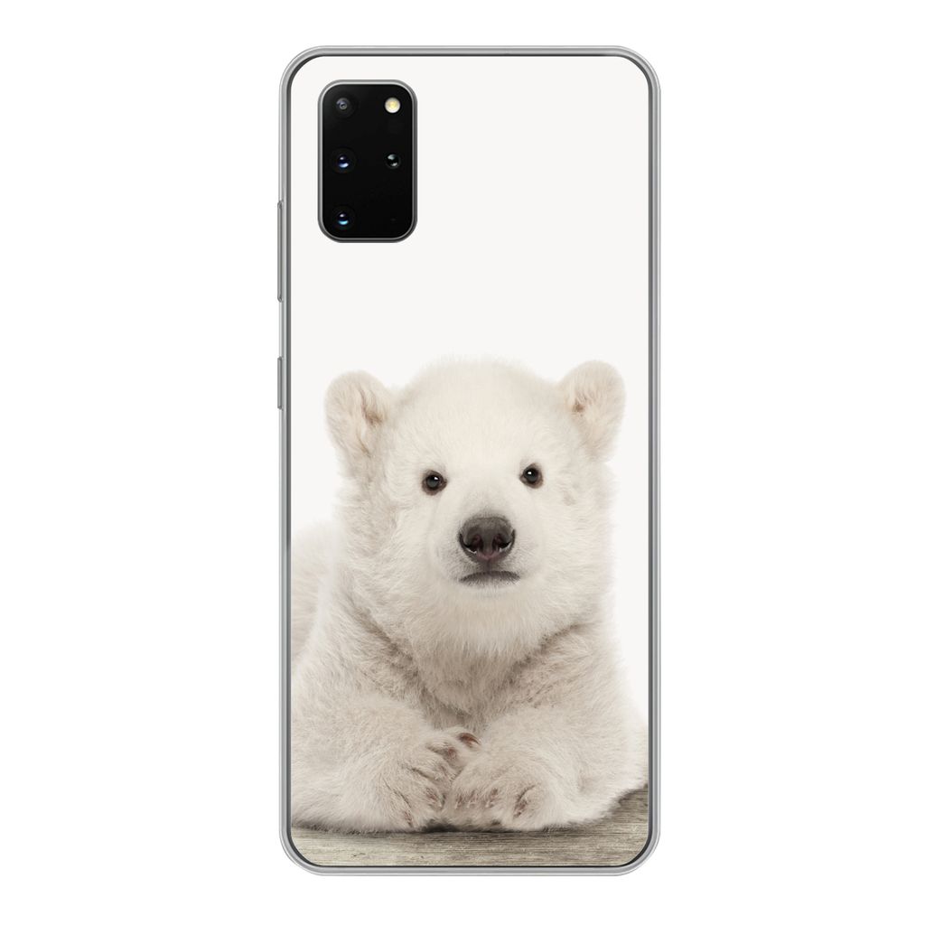 MuchoWow Handyhülle Schutzhülle Hülle für Samsung Galaxy S20 Plus Eisbär - Tiere - Kinder - Weiß - Jungen - Mädchen Silikon Softcase Handy...