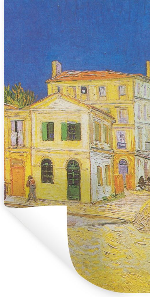 MuchoWow Wandtattoo Wandsticker Wandaufkleber Das gelbe Haus - Vincent van Gogh 20x40 cm Selbstklebend und Repositionierbar - Selbstklebend - Fot...