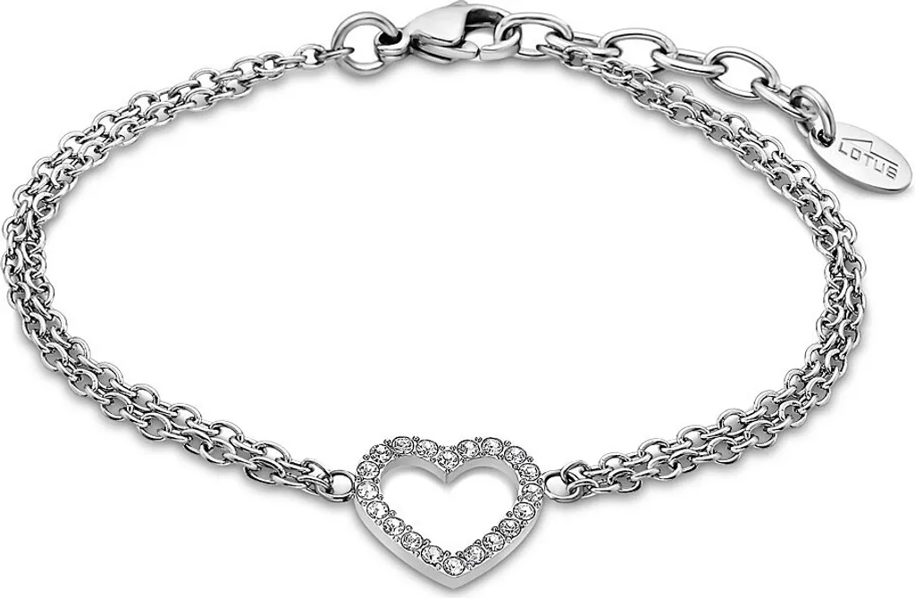 Regalo Donna: Bracciale Lotus Style con Cuore in Acciaio LS2026-2/1