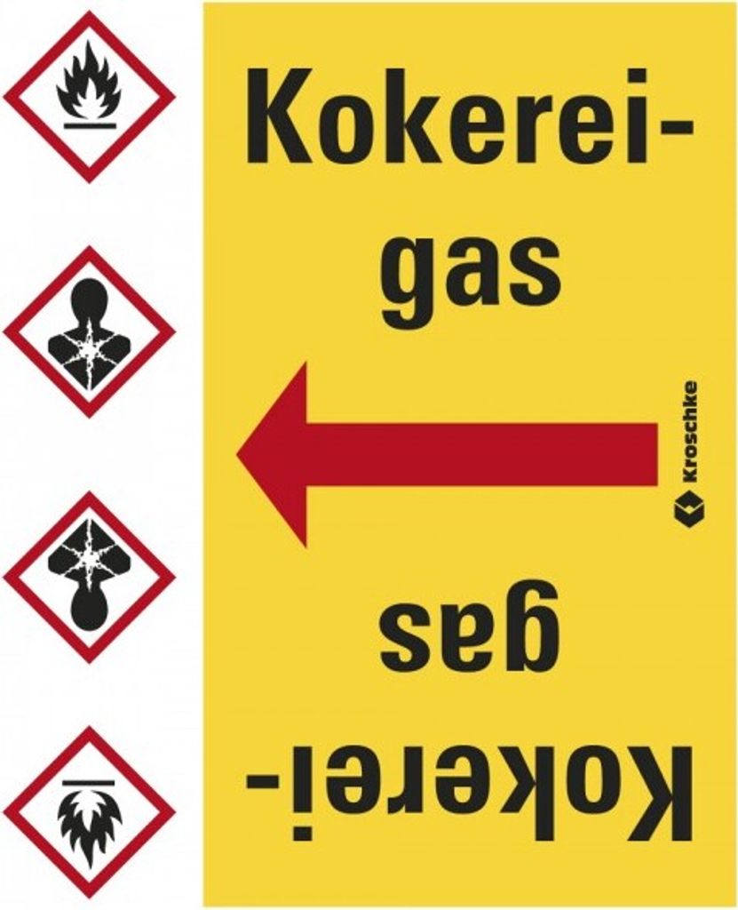 Dreifke Rohrleitungsband Kokereigas, praxisbewährt, ab Ø 50mm, gelb/schwarz,...