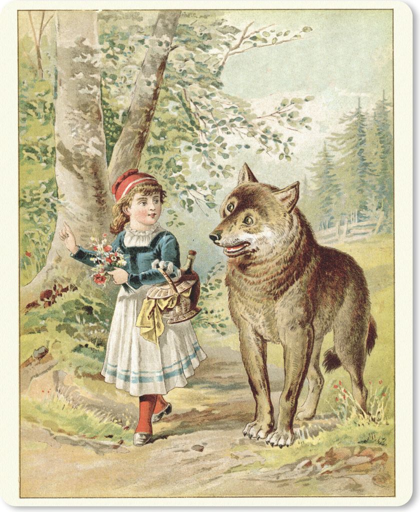 MuchoWow Mauspad Mousepad Wolf - Rotkäppchen - Wald 19x23 cm - Mousepads - Maus Mat - Pad - Mausunterlage - Mauspads - Spielen