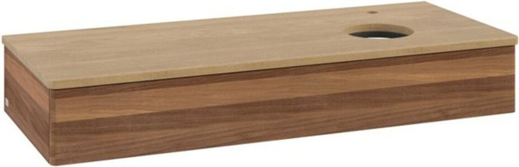 V&B Waschtischunterschrank ohne Frontstruktur, mit Beleuchtung Antao 120x19x50cm, HL, WBP hon. Oa, w. wal