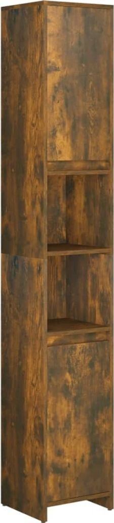 vidaXL Badezimmerschrank Räuchereiche 30x30x183,5 cm Holzwerkstoff