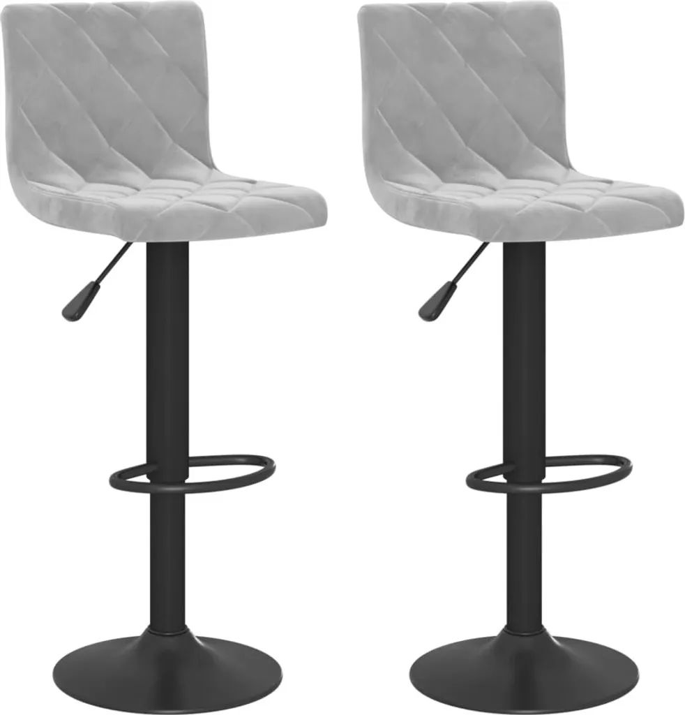 Set 2 Sgabelli Cucina SYFAX™ Velluto Grigio | Ideale Famiglia