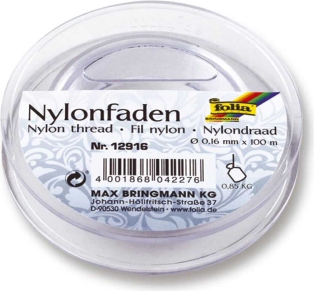 FOLIA 12916 Nylonová nit na cívce, Ø0,16mmx100m Obrázek produktu 