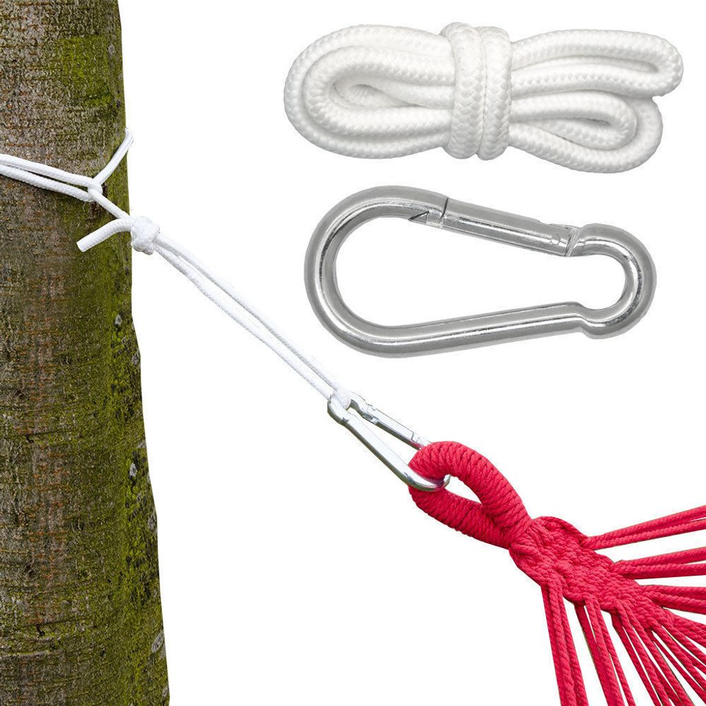 Hängematten Befestigung bis 160kg - mit Karabiner und Produktbild 