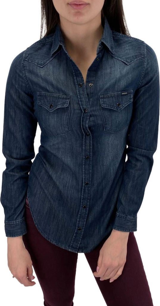 Diesel DE-PRATT Camicia Damen Jeanshemd Langarm RWAKH