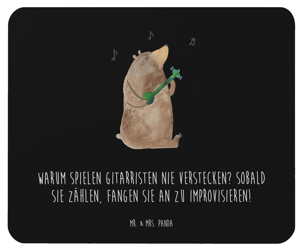 Mr. & Mrs. Panda Mouse Pad Gitarre Improvisation - Schwarz - Geschenk, mauspad laptop, Freiheit, Humor, Musiker, Abenteuer, Mousepad, Liebe, mauste...