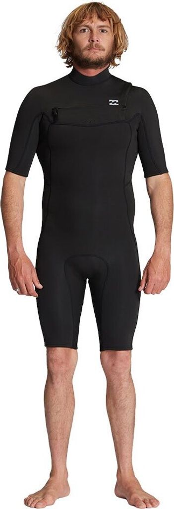 Billabong Absolute 2/2 Mm Kurzarm-neoprenanzug Mit Reißverschluss Auf Der Brust Schwarz S Schwarz S