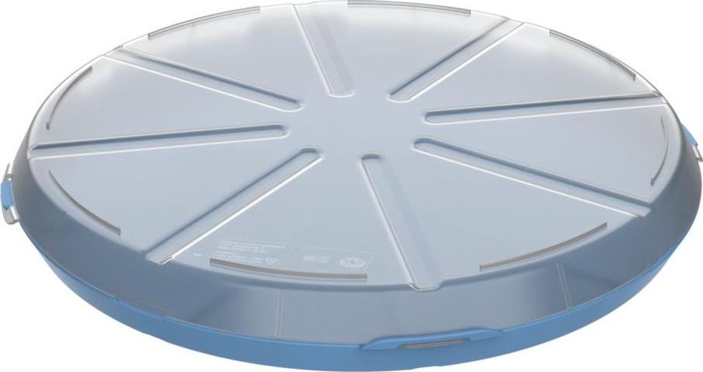 Pizzabox 'ToGo' - BPA-freie Aufbewahrungsbox von Pizza Wiederverwendbare Kunststoffbox aus recylebarem Material - behagliches blau/transparent