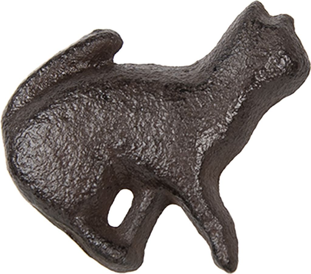 Clayre & Eef Türknauf Katze 5x3x5 cm Braun Metall