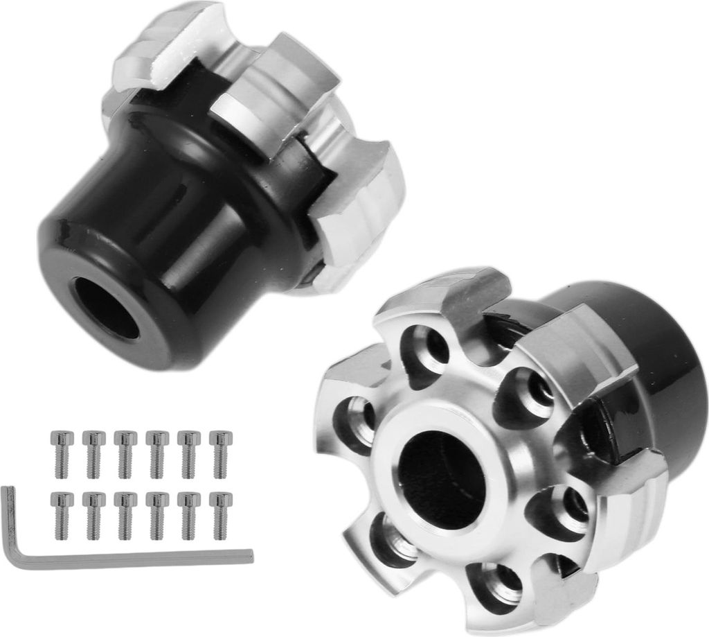 13.5mm Motorrad Slider Rahmen Aluminium Legierung Rad Verkleidung Schutz Crash Pad Schutzschutz 53mm 48mm Schrauben Sechskantschlüssel Silberton 1...