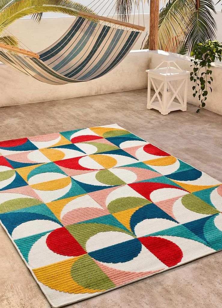 ATTICGO In- & Outdoor-Teppich MILA Geometrisch mit relief in Mehrfarbig, 80x150 cm