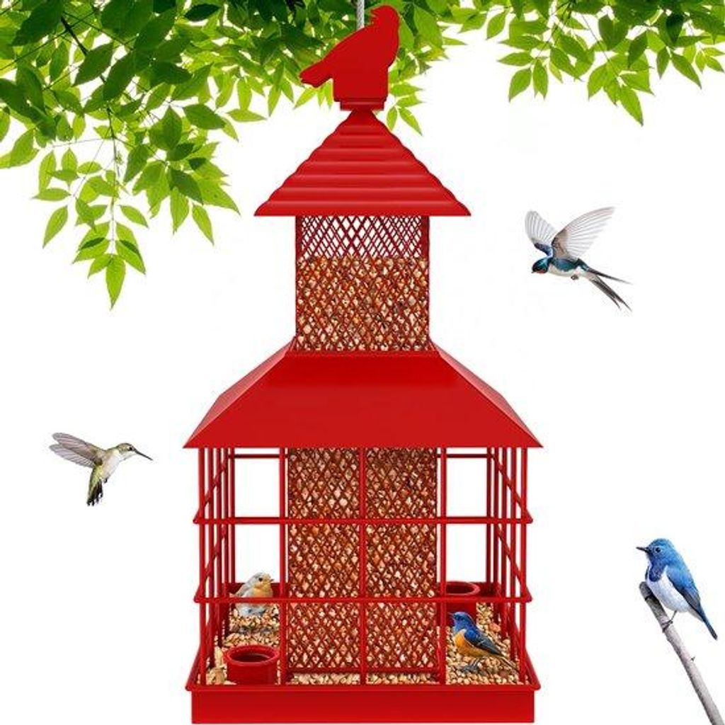 Hängende Vogeltränken für den Garten (lichtrot)
