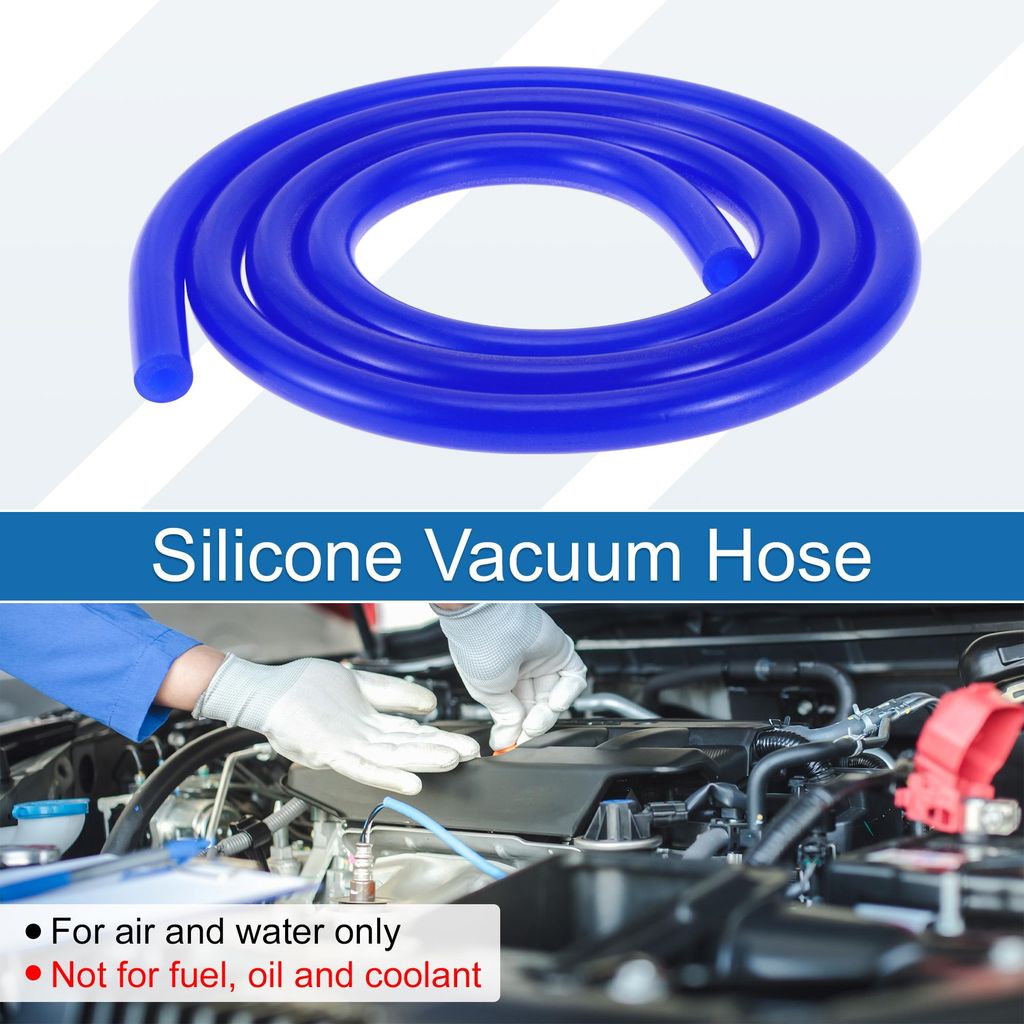 Silikon-Vakuumschlauch Hochtemperatur 6,6 Fuß 1/4" 6mm ID 3,5mm Dicke Automobil-Vakuumschlauch Blau 1 Stück 130PSI Maximaldruck