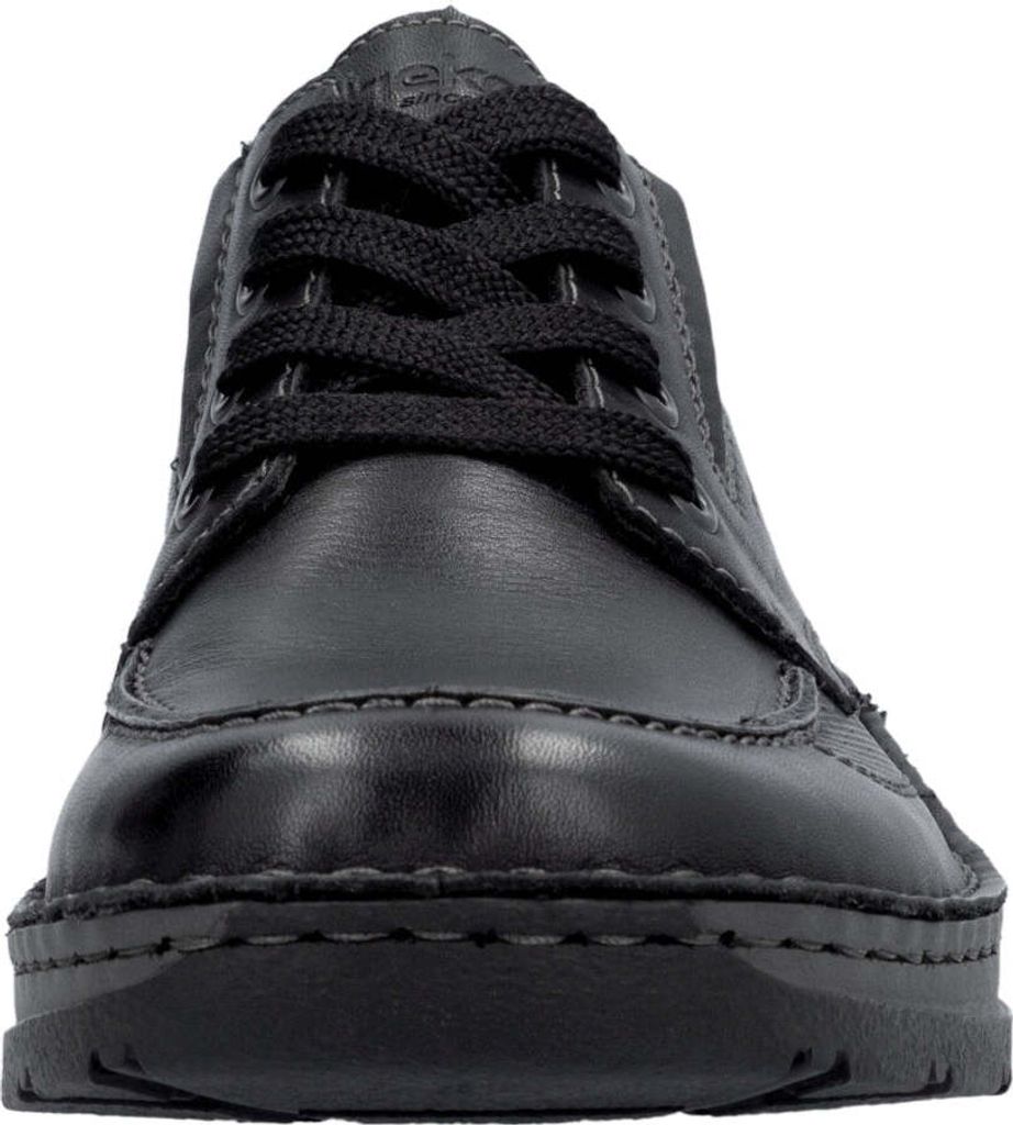 Rieker Herren Halbschuh Schnürschuh Stretcheinsatz Leder 05315, Größe:41 EU, Farbe:Schwarz