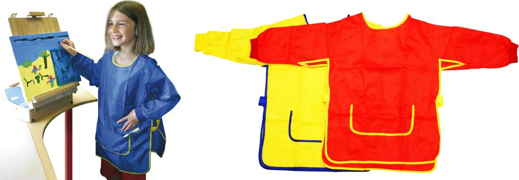 EDUPLAY Malkittel für Kinder, 100% Polyester, sortiert (1 Set, 3-teilig)