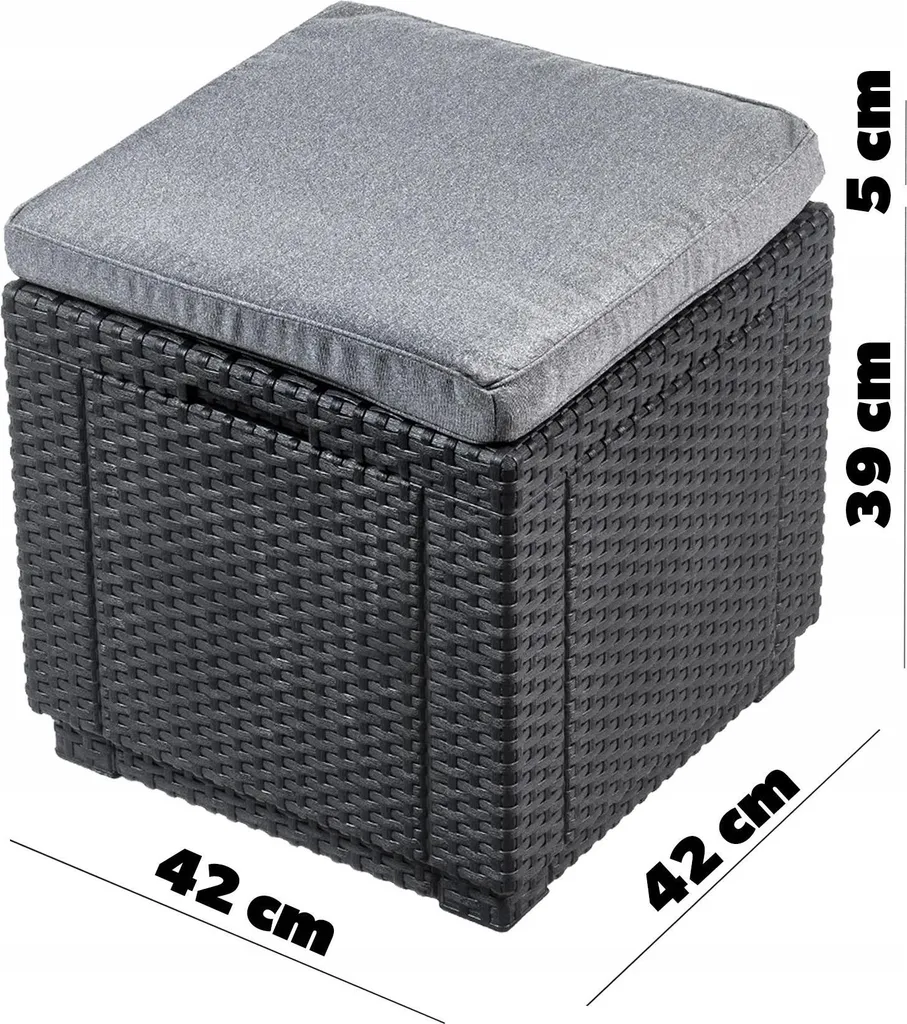 Solution rangement extérieur : tabouret coffre graphite étanche et robuste