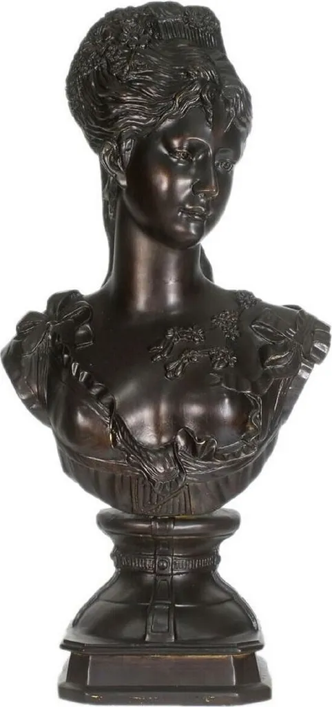 Buste Féminin Noir 70 cm pour Déco Salon Baroque - Objet d'Art Chic