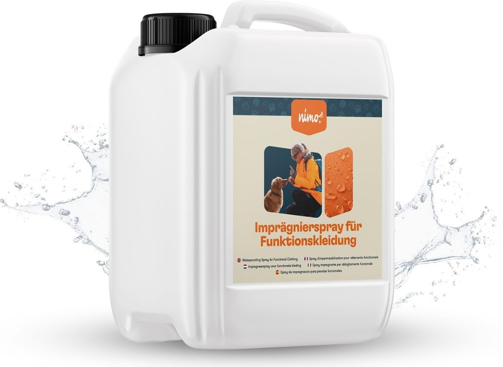 nimo Imprägnierspray für Funktionskleidung | Spray Imprägnierung gegen Regen & Schmutz | wasserabweisende Outdoor Kleidung | Regenschutz für ...