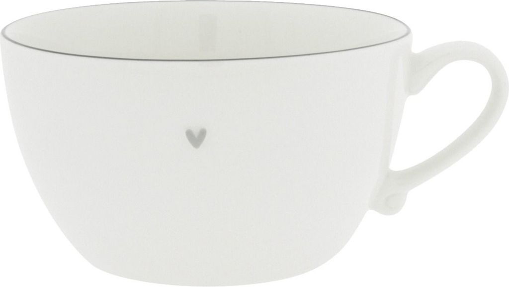 Suppentasse HEART weiß mit grauem Herz D. 15cm für 900ml Produktbild 