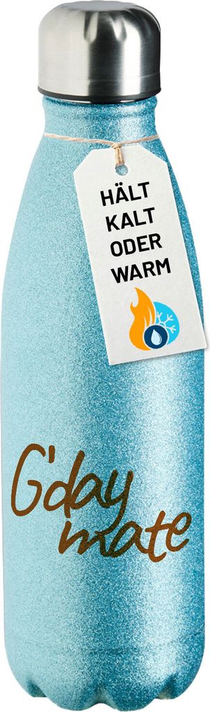 Huuraa Trinkflasche G`day mate Spruch 500ml Blue Edelstahl Wasserflasche Trinkflasche Geschenkidee