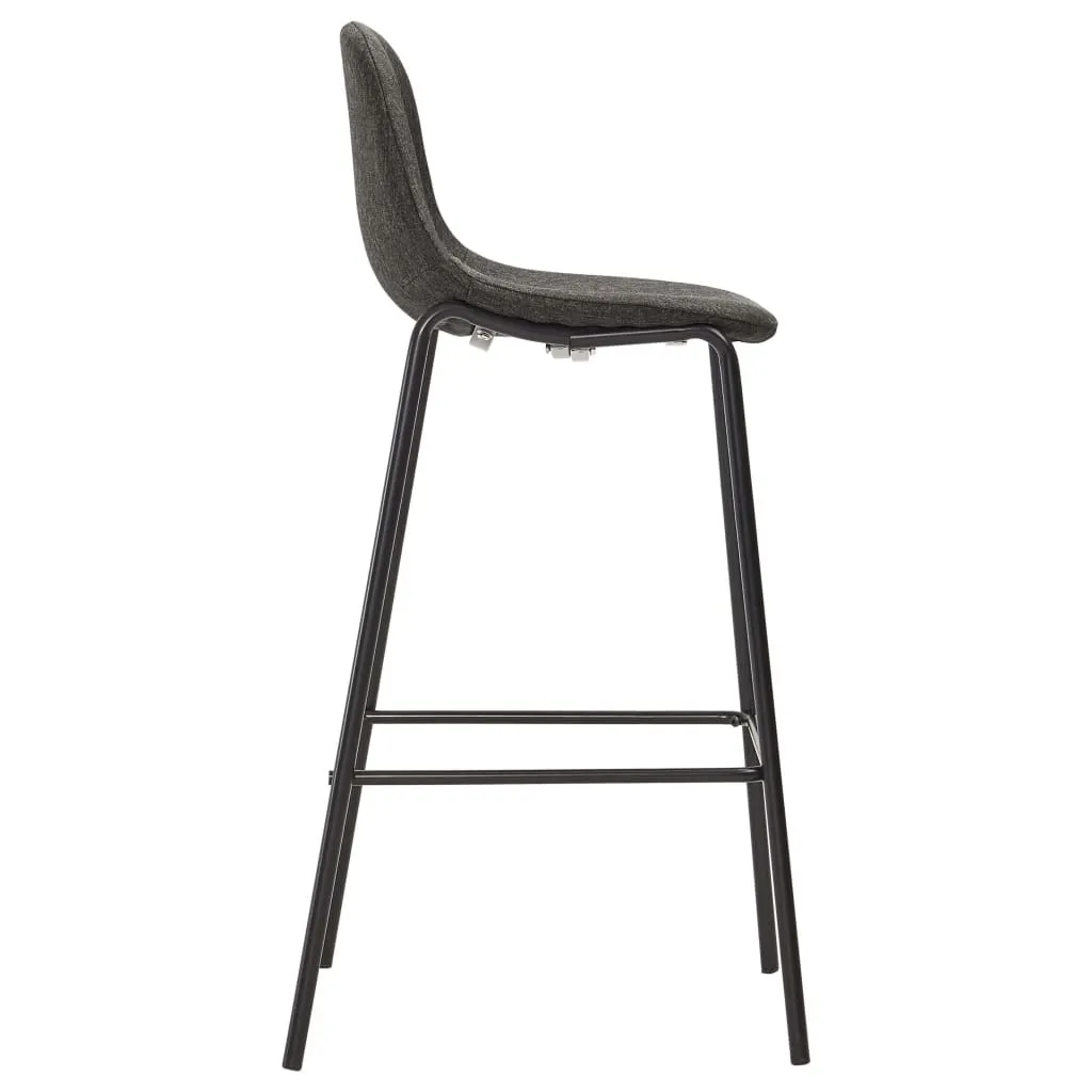 Ensemble mange-debout et 2 tabourets tissu gris foncé - Coin café convivial - 8