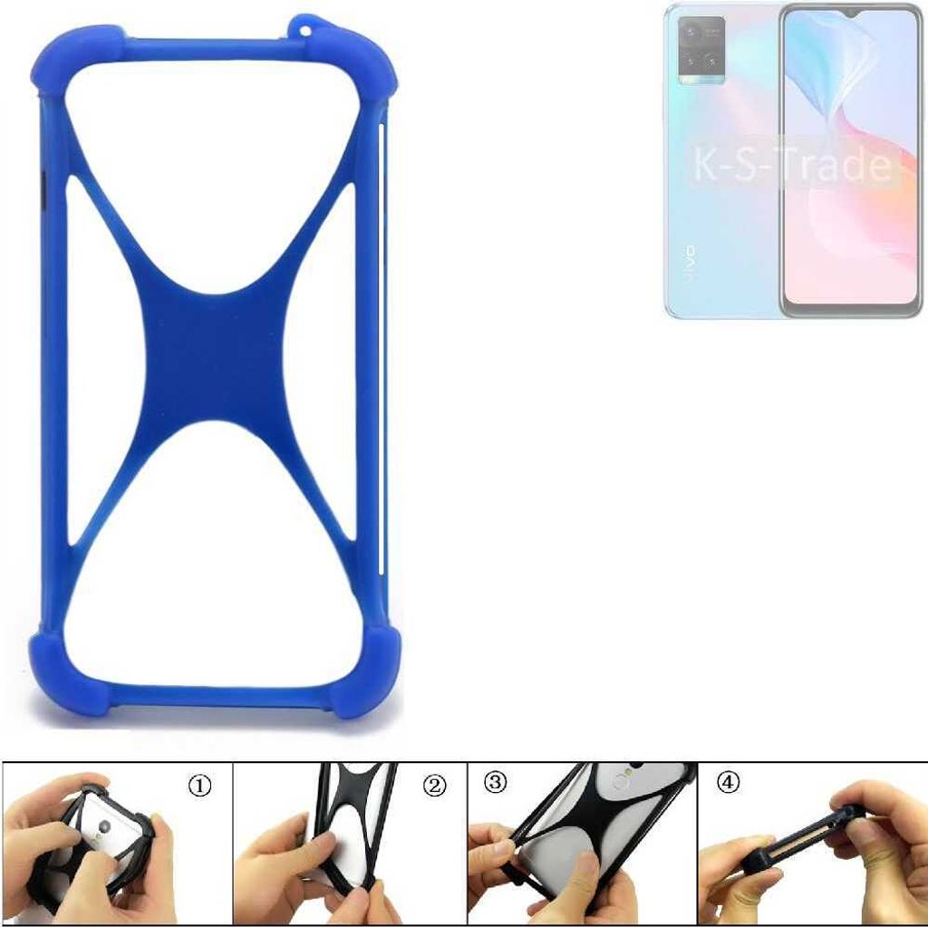 K-S-Trade Handy Hülle kompatibel mit Vivo Y21s Silikon Schutzhülle Cover Case Bumper Silikoncase TPU Softcase Schutz Hülle Smartphone Stoßschutz,
