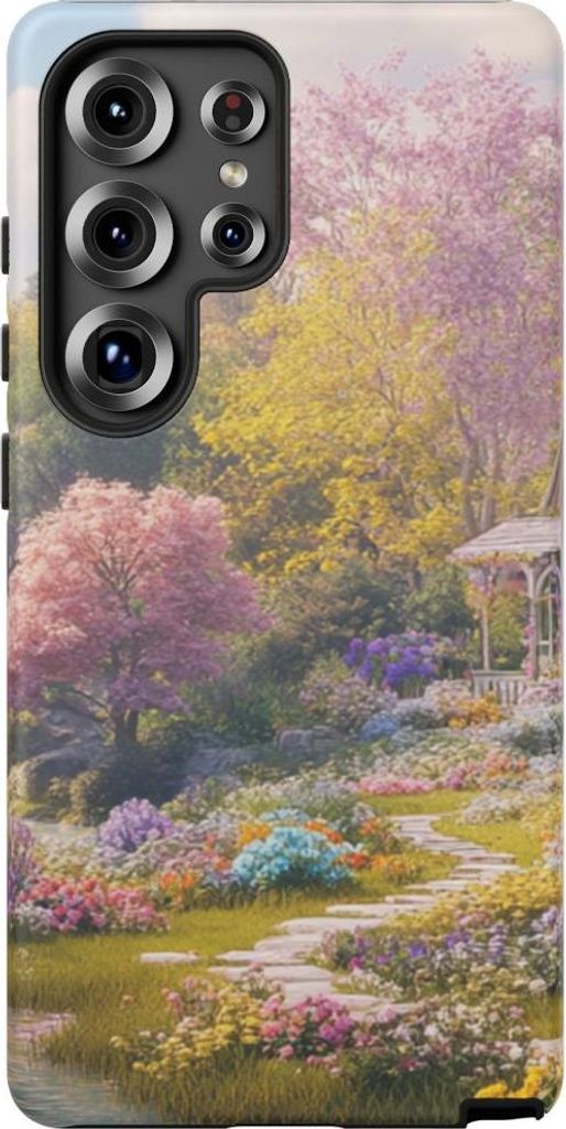 Blumengarten am Wasserfall – Hülle Kompatibel mit Galaxy S25 Ultra
