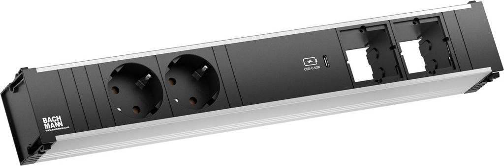 BACHMANN CONI 2xCEE7/3 1xUSB C 60W, Schutzkontakt GST18 Stecker