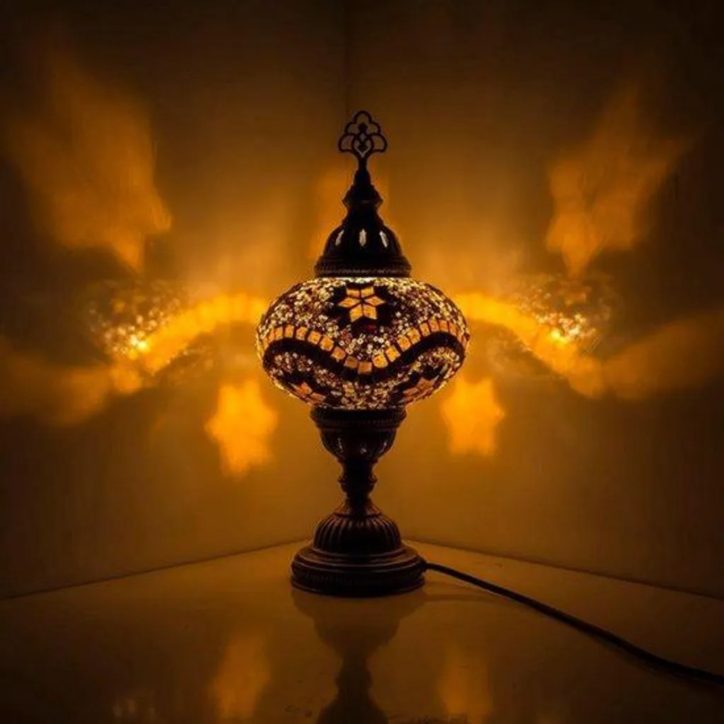 Lampe d'ambiance pour salon et chambre - Style mosaïque turque 34 cm