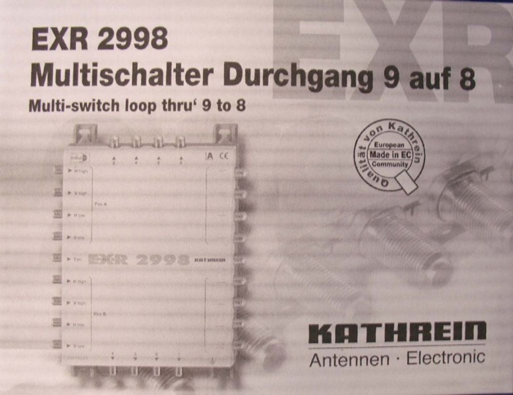 KATHREIN Multischalter 9/8 1xTerr. 8xSat-Eing. kaskadierb. EXR 2998