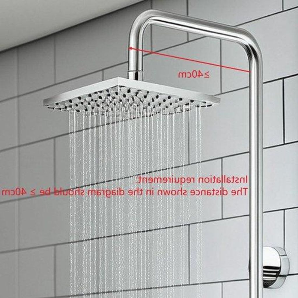 Kubische inbau-WC-Dusche 50 x 50 cm - Regenduschkop mit Glanzspiegel-Effekt