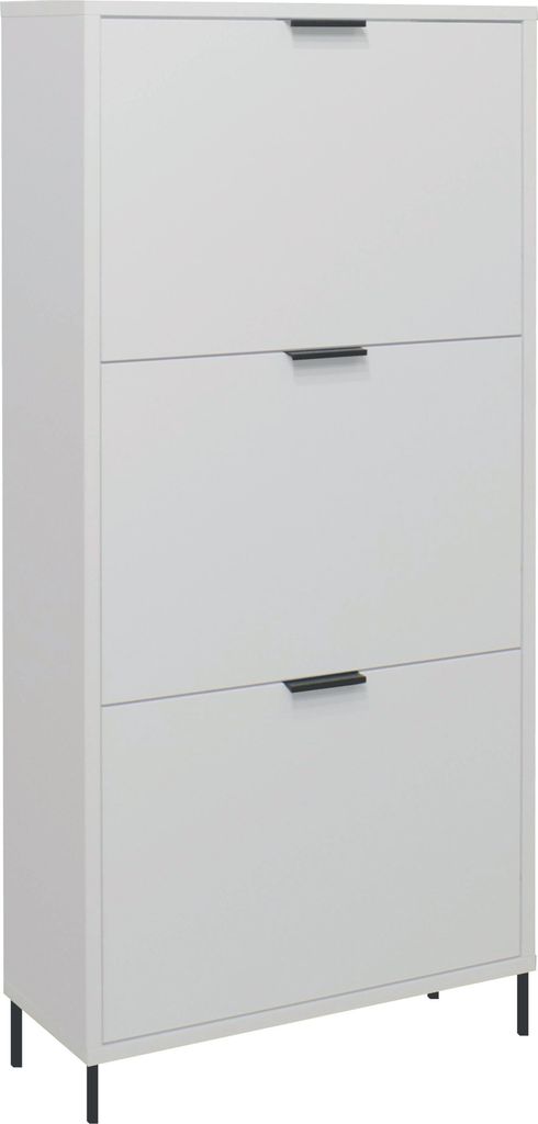 Schuhschrank Erna 61x25x141 Kreidegrau matt Lack 14778-Q