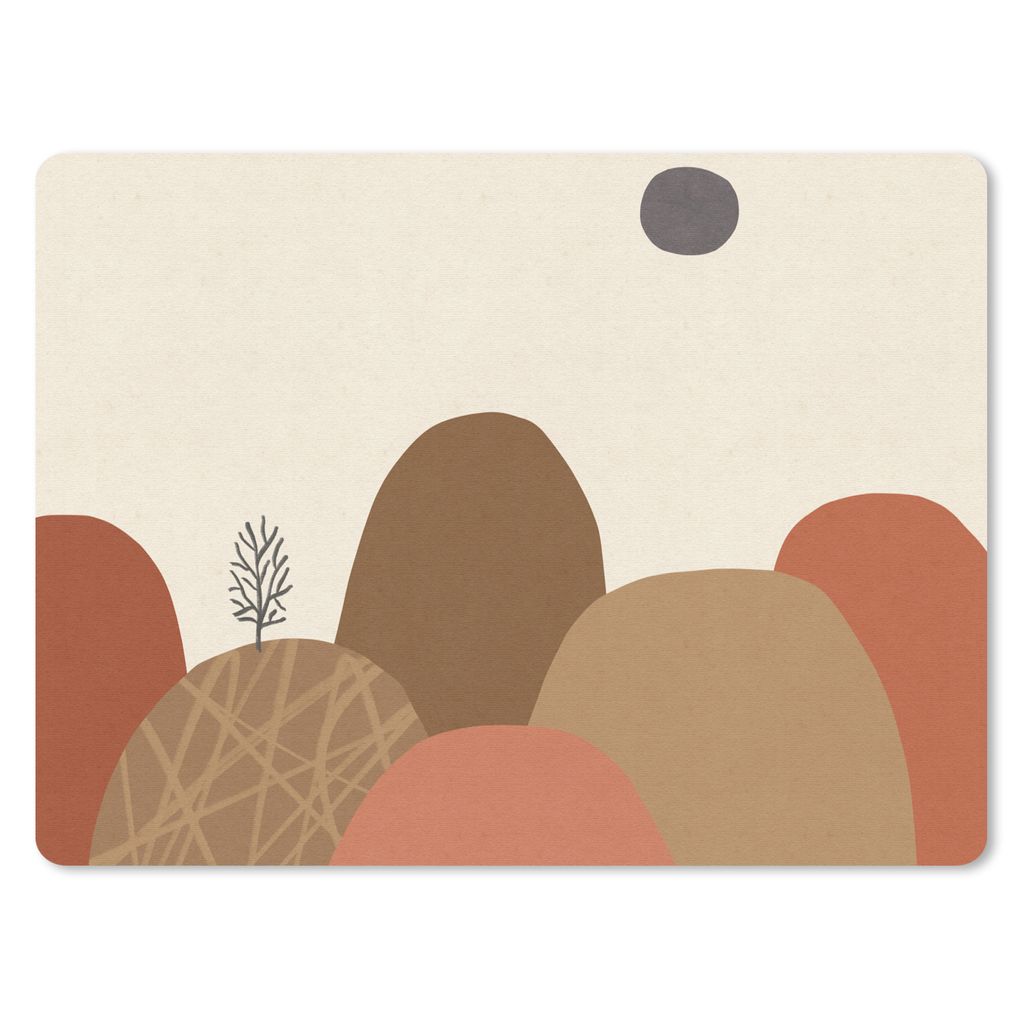 MuchoWow Mauspad Mousepad Berge - Pastell - Abstrakt - Farben 23x19 cm - Mousepads - Maus Mat - Pad - Mausunterlage - Schreibtischunterlage - Mau...