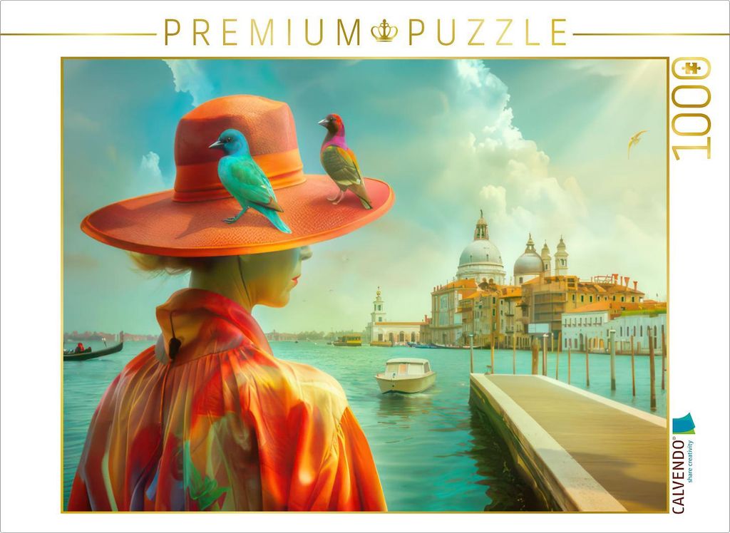 CALVENDO Puzzle Surrealistisches Venedig | 1000 Teile Lege-Größe 64x48cm Foto-Puzzle für glückliche Stunden