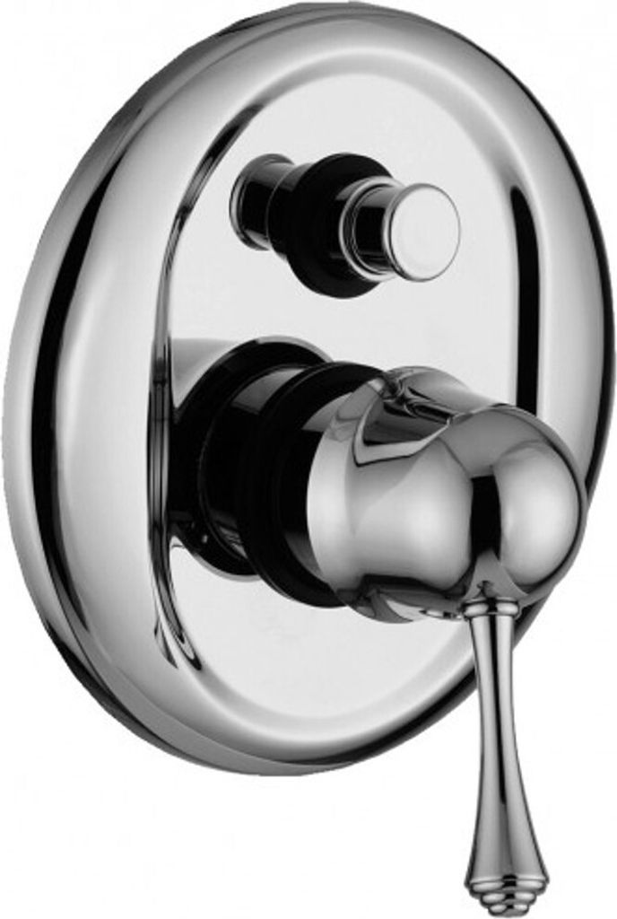 Luxus Bad Zubehör - Jugendstil Retro Unterputz Duschen Einhebelmischer mit Drücktaste Chrom Serie Milano - Italy