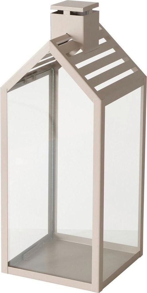 Laterne - 14 x 35 cm - Beige - Metall - Glas - Produktbild 