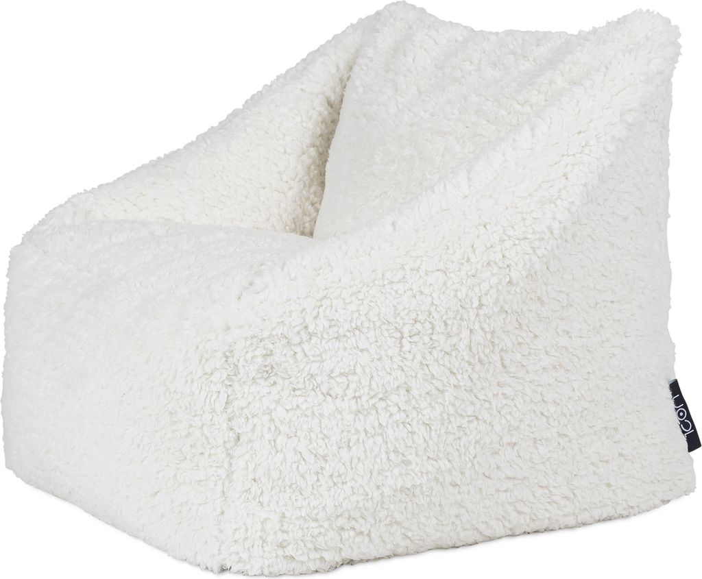 Icon Teddybär Sitzsack Kinder – Flauschiger Boucle-Kuschelsessel Mit Füllung (creme, Für Kinderzimmer)