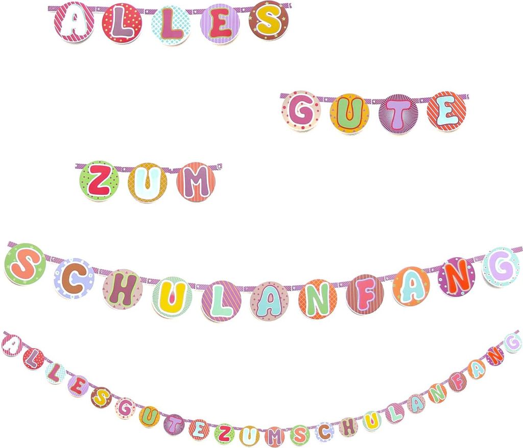 Oblique Unique Schuleinführung Girlande Alles Gute zum Schulanfang Hänge Deko Einschulung für Jungs Mädchen