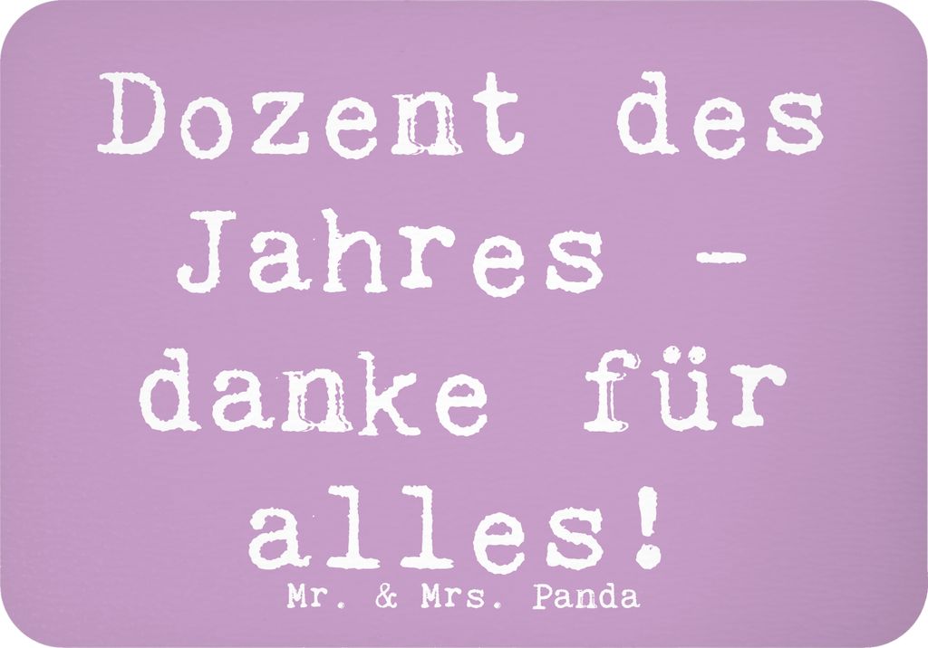 Mr. & Mrs. Panda magnet Spruch Dozent des Jahres - Lavendeltraum - Geschenk, Aufmerksamkeit, Kühlschrankmagnet, Danke sagen, Bedanken, Dekomagnet,...