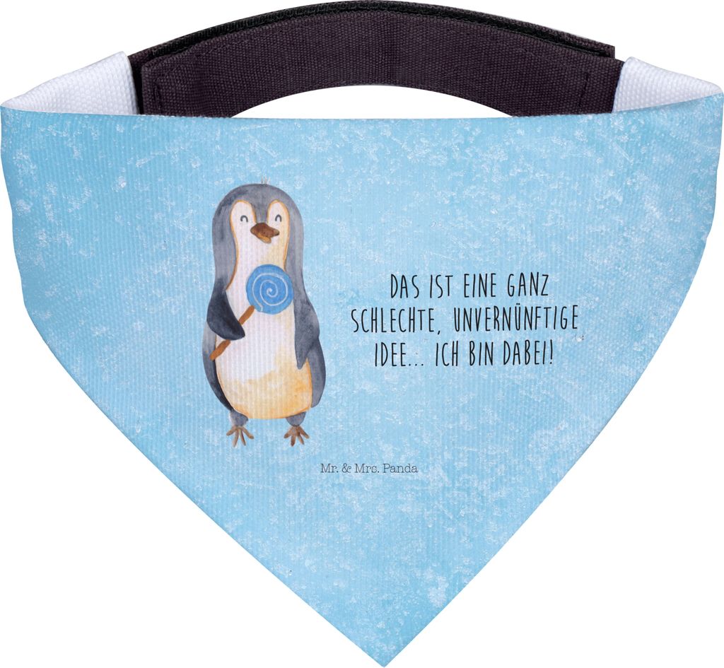 Mr. & Mrs. Panda Bandana Pinguin Lolli - Eisblau - Geschenk, Pinguine, Unvernünftig, Süßigkeiten, für Hunde, Halstuch, Dreieckstuch, Blödsinn,...