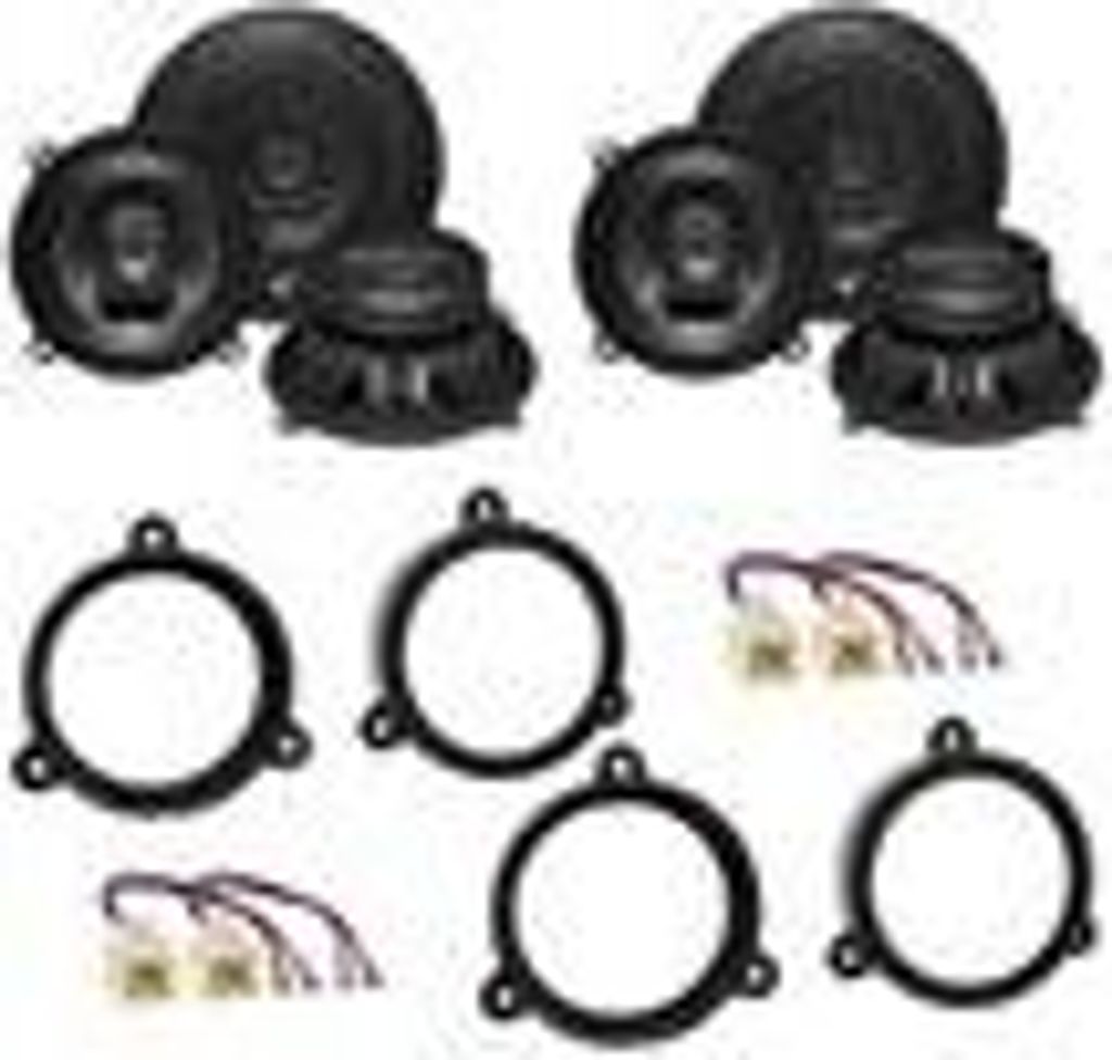 Hifonics VX-52 Koax Lautsprecher Einbauset für Renault Megane 3 vorne und hinten