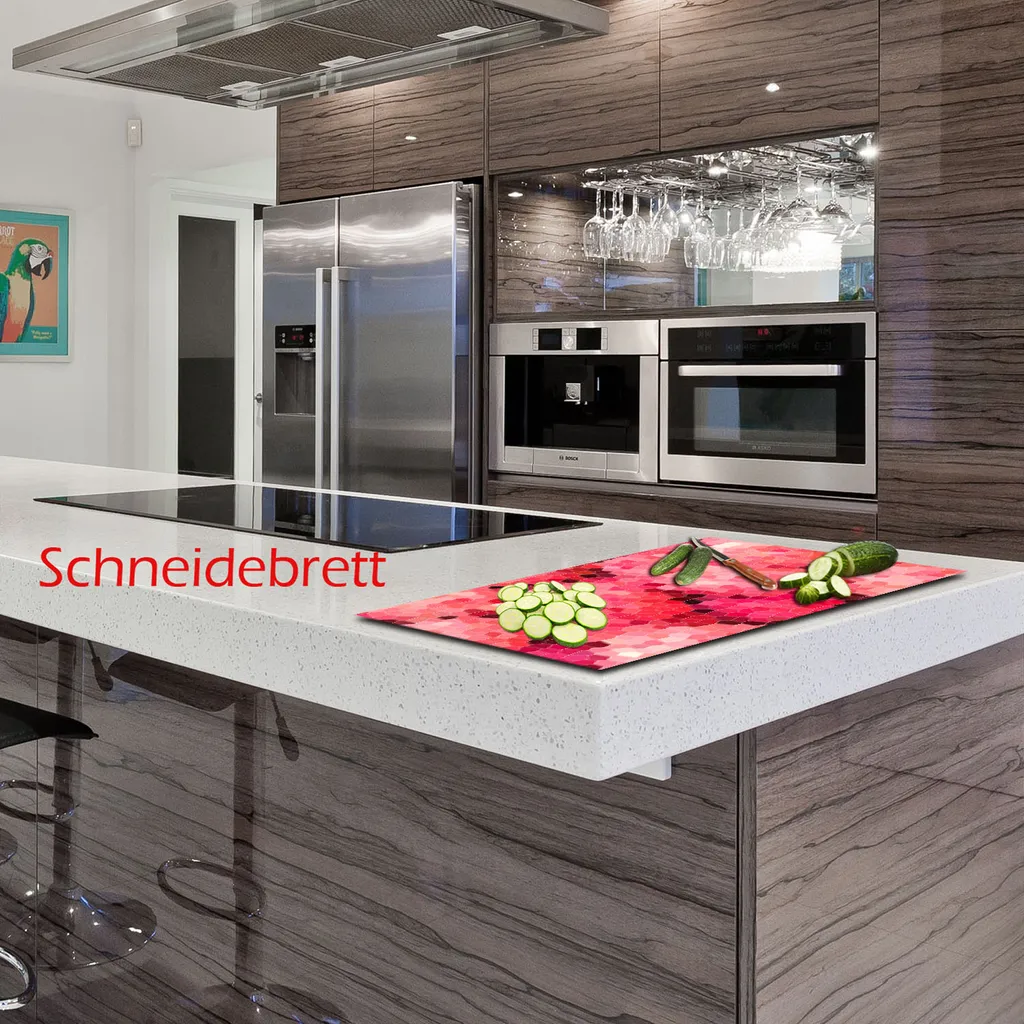 Offerta Copri Piano Cottura Vetro 80x52 Rosa Astratto - Prezzo Speciale - 13